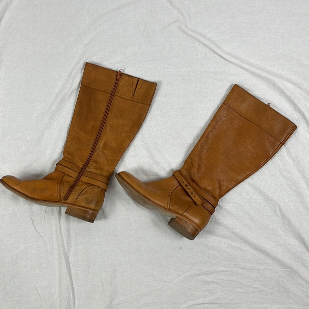 Lands' End Tan Leather Heeled Boots